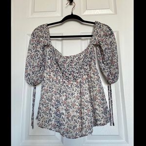 American Eagle Floral Smock Top